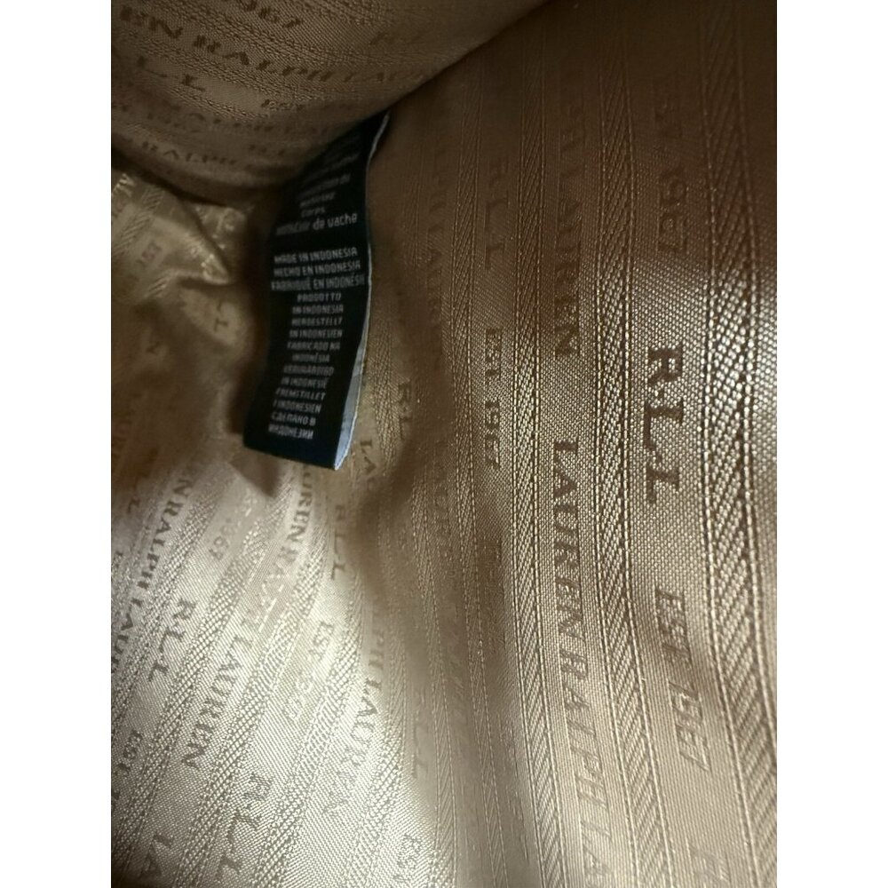 ✅Ralph Lauren Black Pebbled Leather Brigitte Tote Handbag  Plus Key Chain R.L.L - Picture 8 of 14